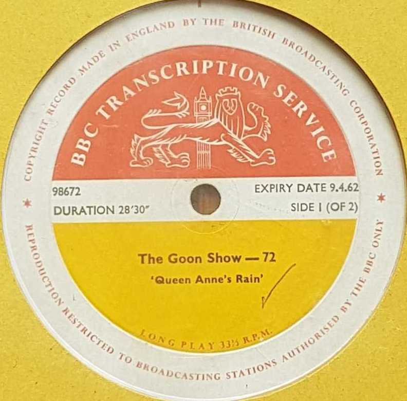 98670 The Goon Show - 71 / 72 (Side 1 of 2) Unknown from the BBC records and Tapes library Label